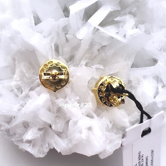NWT Judith Ripka 14K Gold Clad Canary Crystal Eclipse Stud Earrings - Picture 5 of 11
